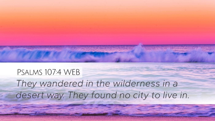 Psalms 107:4 WEB Desktop Wallpaper - They wandered in the wilderness in a desert way. - Desktop Bible Verse Wallpaper