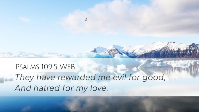 Psalms 109:5 WEB Bible Verse Image