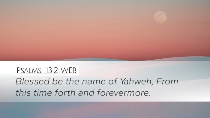 Psalms 113:2 WEB Bible Verse Image