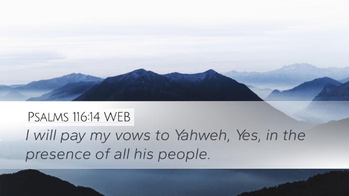 Psalms 116:14 WEB Bible Verse Image