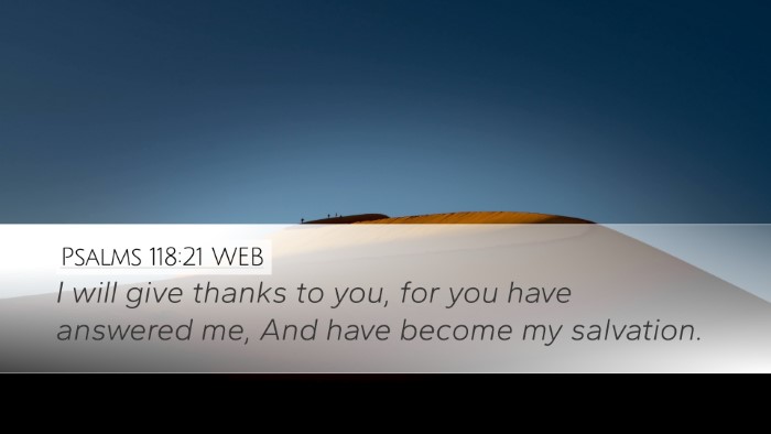 Psalms 118:21 WEB Bible Verse Image