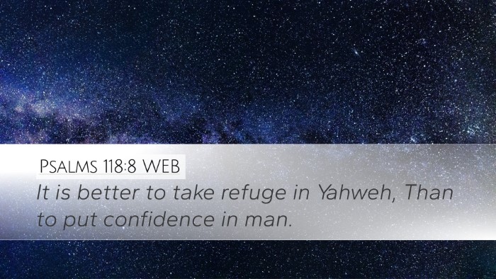 Psalms 118:8 WEB Bible Verse Image