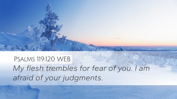 Psalms 119:120 WEB Bible Verse Image