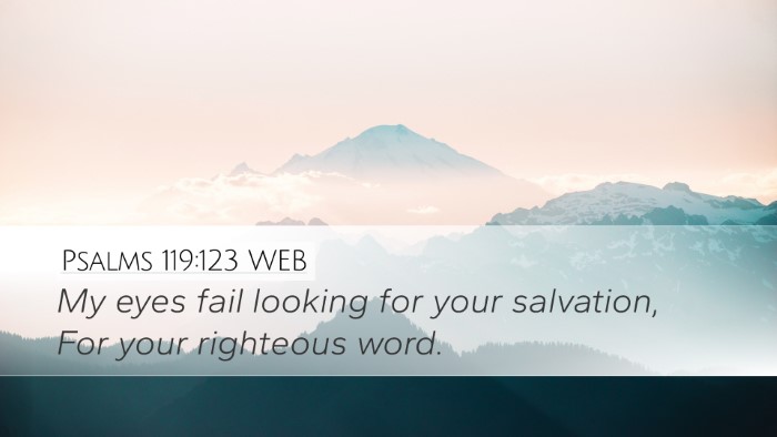 Psalms 119:123 WEB Bible Verse Image
