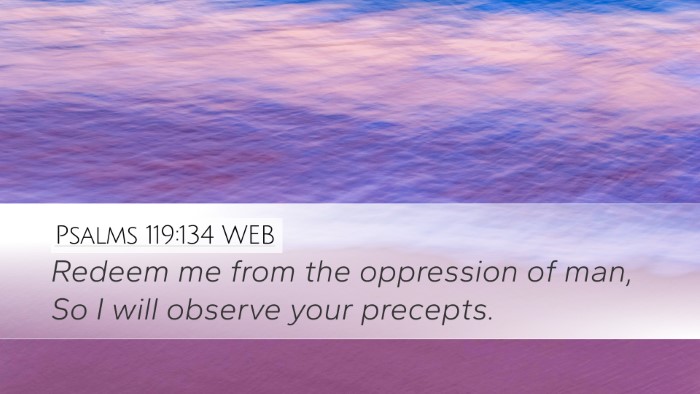 Psalms 119:134 WEB Bible Verse Image