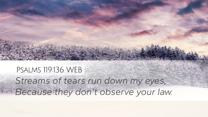 Psalms 119:136 WEB Bible Verse Image