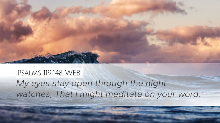 Psalms 119:148 WEB Bible Verse Image