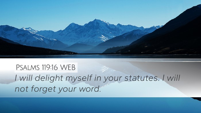 Psalms 119:16 WEB Bible Verse Image