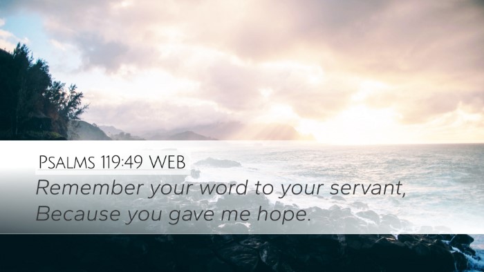 Psalms 119:49 WEB Bible Verse Image