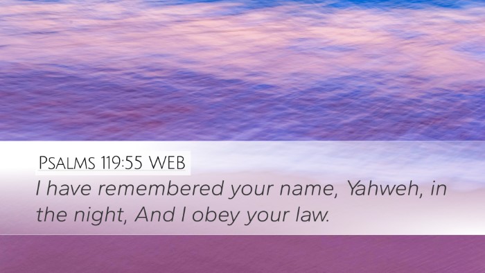 Psalms 119:55 WEB Bible Verse Image