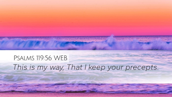 Psalms 119:56 WEB Desktop Wallpaper - This is my way, That I keep your - Desktop Bible Verse Wallpaper