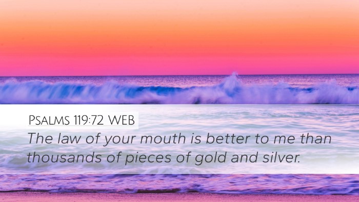 Psalms 119:72 WEB Bible Verse Image