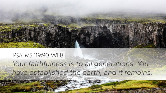Psalms 119:90 WEB Bible Verse Image