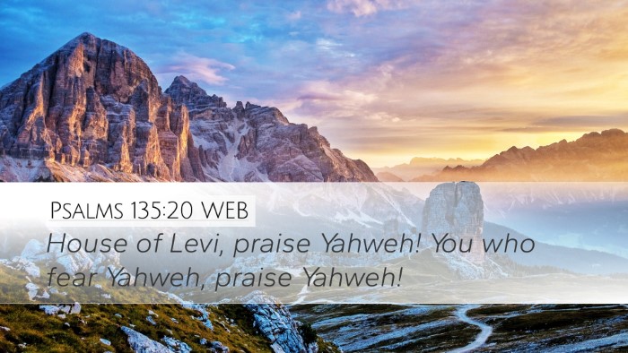 Psalms 135:20 WEB Desktop Wallpaper - House of Levi, praise Yahweh! You who fear - Desktop Bible Verse Wallpaper