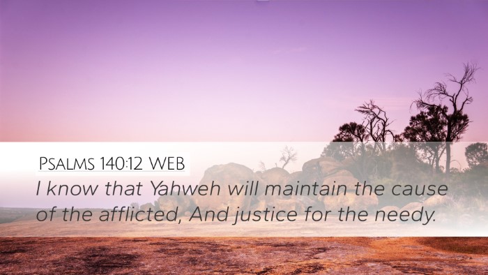 Psalms 140:12 WEB Bible Verse Image