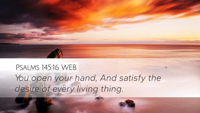 Psalms 145:16 WEB Bible Verse Image