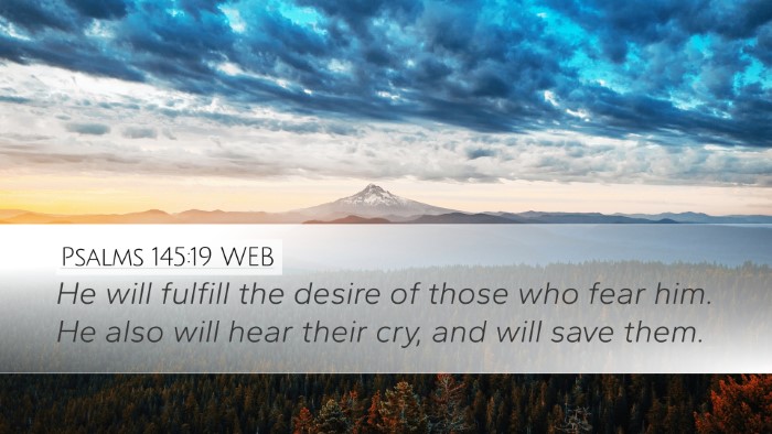 Psalms 145:19 WEB Bible Verse Image