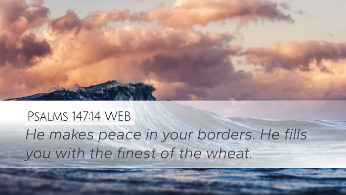 Psalms 147:14 WEB Bible Verse Image