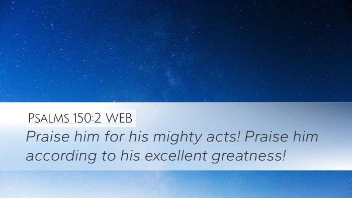 Psalms 150:2 WEB Bible Verse Image