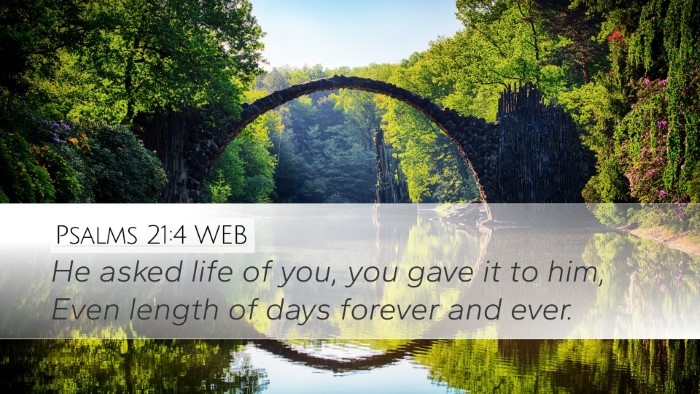 Psalms 21:4 WEB Bible Verse Image