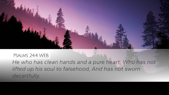 Psalms 24:4 WEB Bible Verse Image