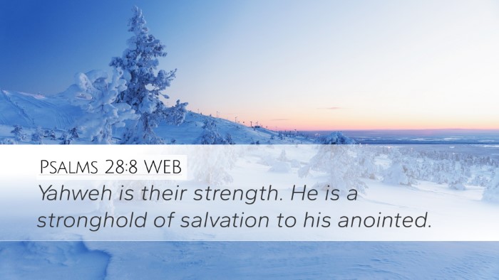 Psalms 28:8 WEB Bible Verse Image