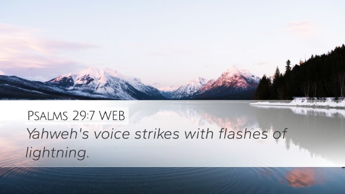 Psalms 29:7 WEB Desktop Wallpaper - Yahweh's voice strikes with flashes of - Desktop Bible Verse Wallpaper