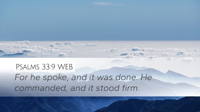 Psalms 33:9 WEB Bible Verse Image