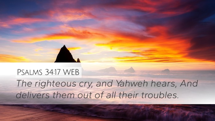 Psalms 34:17 WEB Bible Verse Image