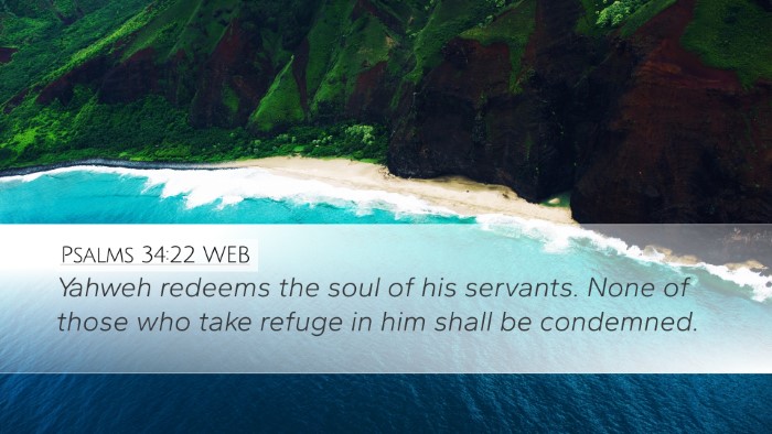 Psalms 34:22 WEB Desktop Wallpaper - Yahweh redeems the soul of his servants. None of - Desktop Bible Verse Wallpaper
