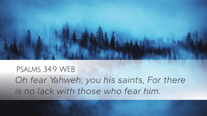 Psalms 34:9 WEB Desktop Wallpaper - Oh fear Yahweh, you his saints, For there is no - Desktop Bible Verse Wallpaper