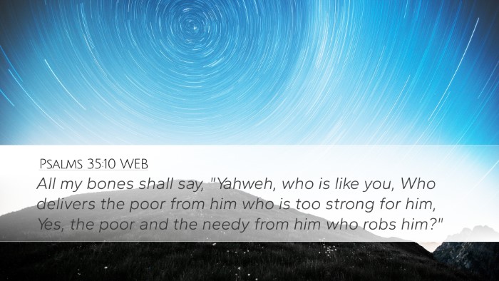 Psalms 35:10 WEB Bible Verse Image