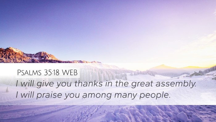 Psalms 35:18 WEB Bible Verse Image