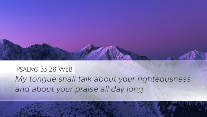 Psalms 35:28 WEB Bible Verse Image