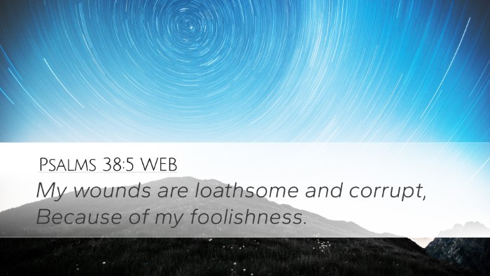 Psalms 38:5 WEB Bible Verse Image