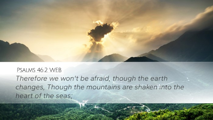 Psalms 46:2 WEB Bible Verse Image