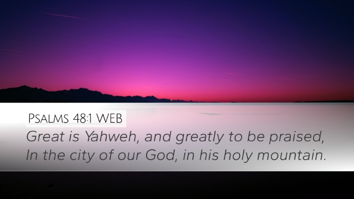Psalms 48:1 WEB Bible Verse Image