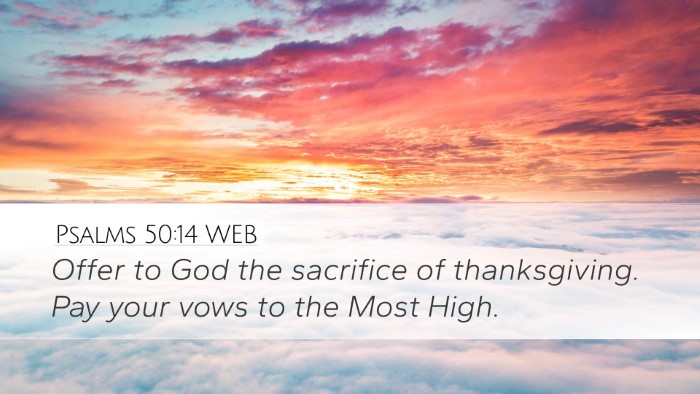 Psalms 50:14 WEB Bible Verse Image