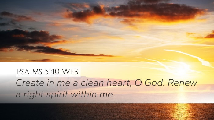 Psalms 51:10 WEB Bible Verse Image