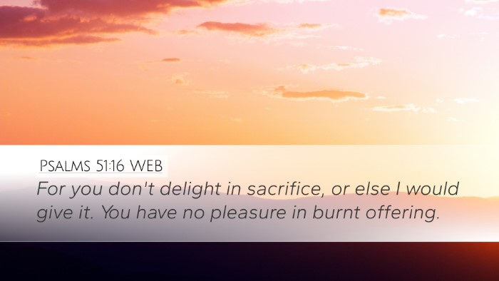 Psalms 51:16 WEB Bible Verse Image