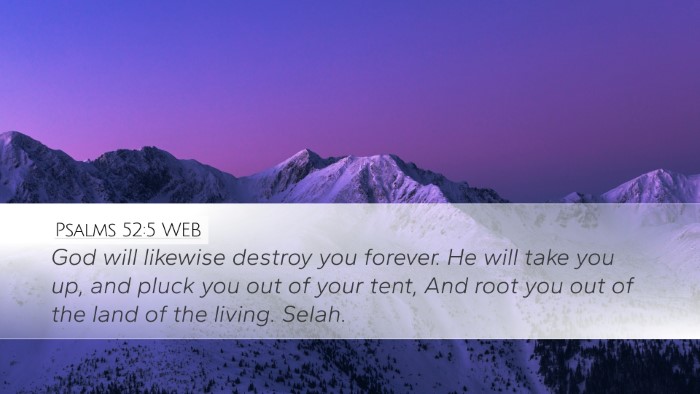 Psalms 52:5 WEB Bible Verse Image