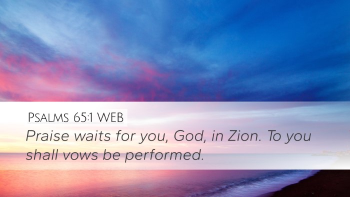Psalms 65:1 WEB Bible Verse Image