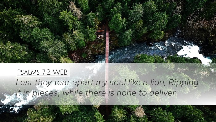 Psalms 7:2 WEB Bible Verse Image