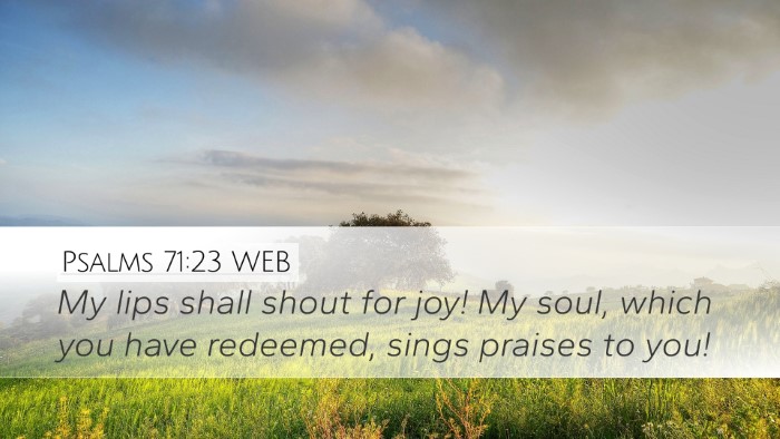 Psalms 71:23 WEB Bible Verse Image