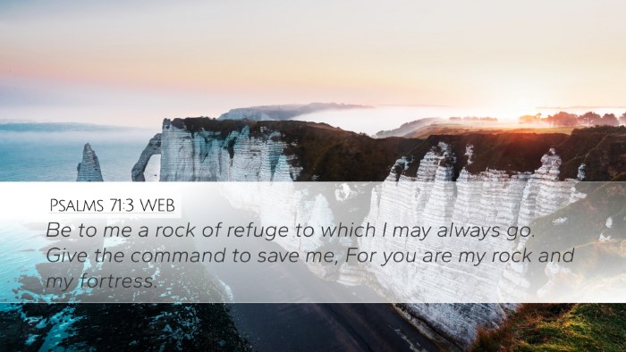 Psalms 71:3 WEB Desktop Wallpaper - Be to me a rock of refuge to which I may always - Desktop Bible Verse Wallpaper