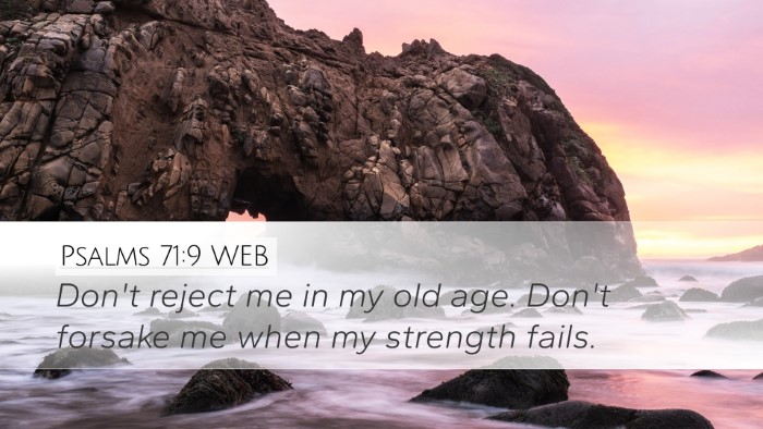 Psalms 71:9 WEB Desktop Wallpaper - Don't reject me in my old age. Don't forsake me - Desktop Bible Verse Wallpaper