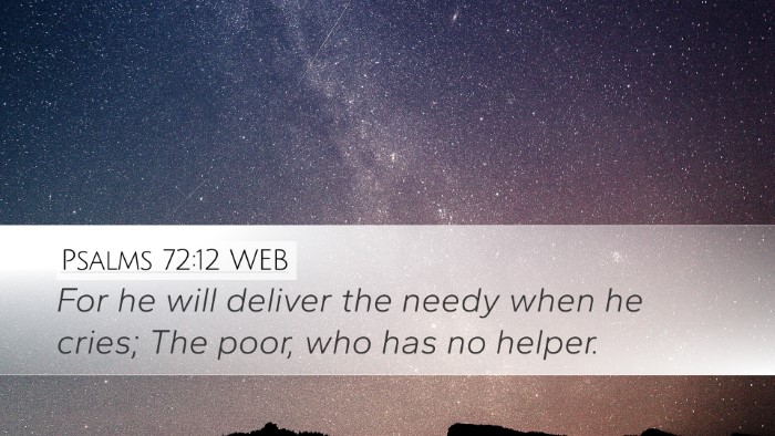 Psalms 72:12 WEB Bible Verse Image