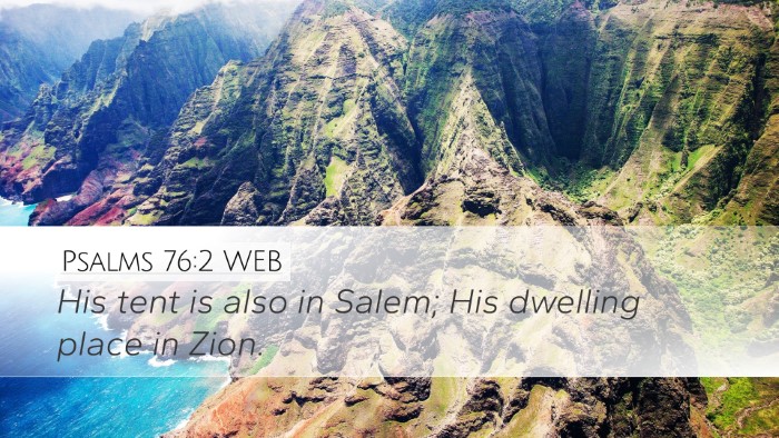 Psalms 76:2 WEB Bible Verse Image