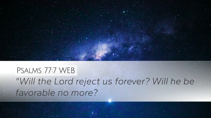 Psalms 77:7 WEB Bible Verse Image