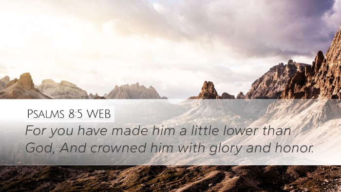 Psalms 8:5 WEB Bible Verse Image